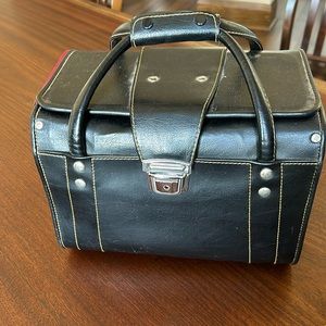 Black Leather Camera Bag Vintage